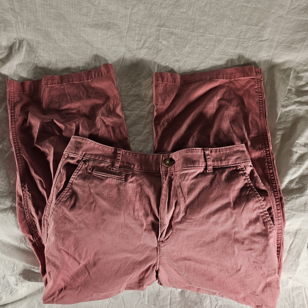 Loft Women's Pink High Waisted Wide Leg Pants